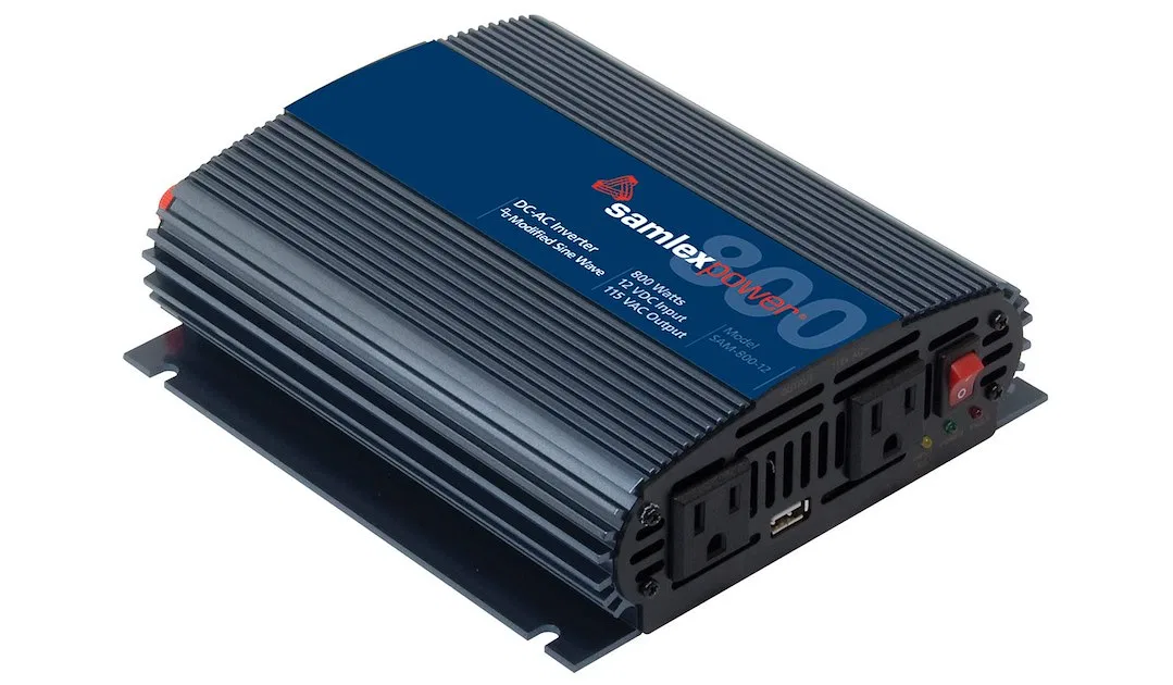 SAM-800-12 – SAMLEX AMER Power Inverter, Inverts 12 Volt DC To 115 Volt AC 800 Watt 80 Amp Continuous Output 90 Perce...